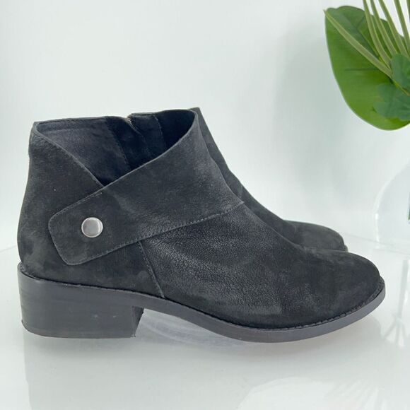 Eileen Fisher Women's Billie Boot Size 7.5 Black Tumbled Nubuck Bootie Ankle - Picture 3 of 14